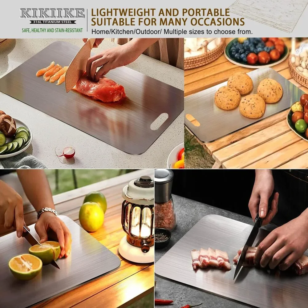 Titanium Cutting Board 12x9 – Pure, Non-Toxic, Reversible & Easy to Clean